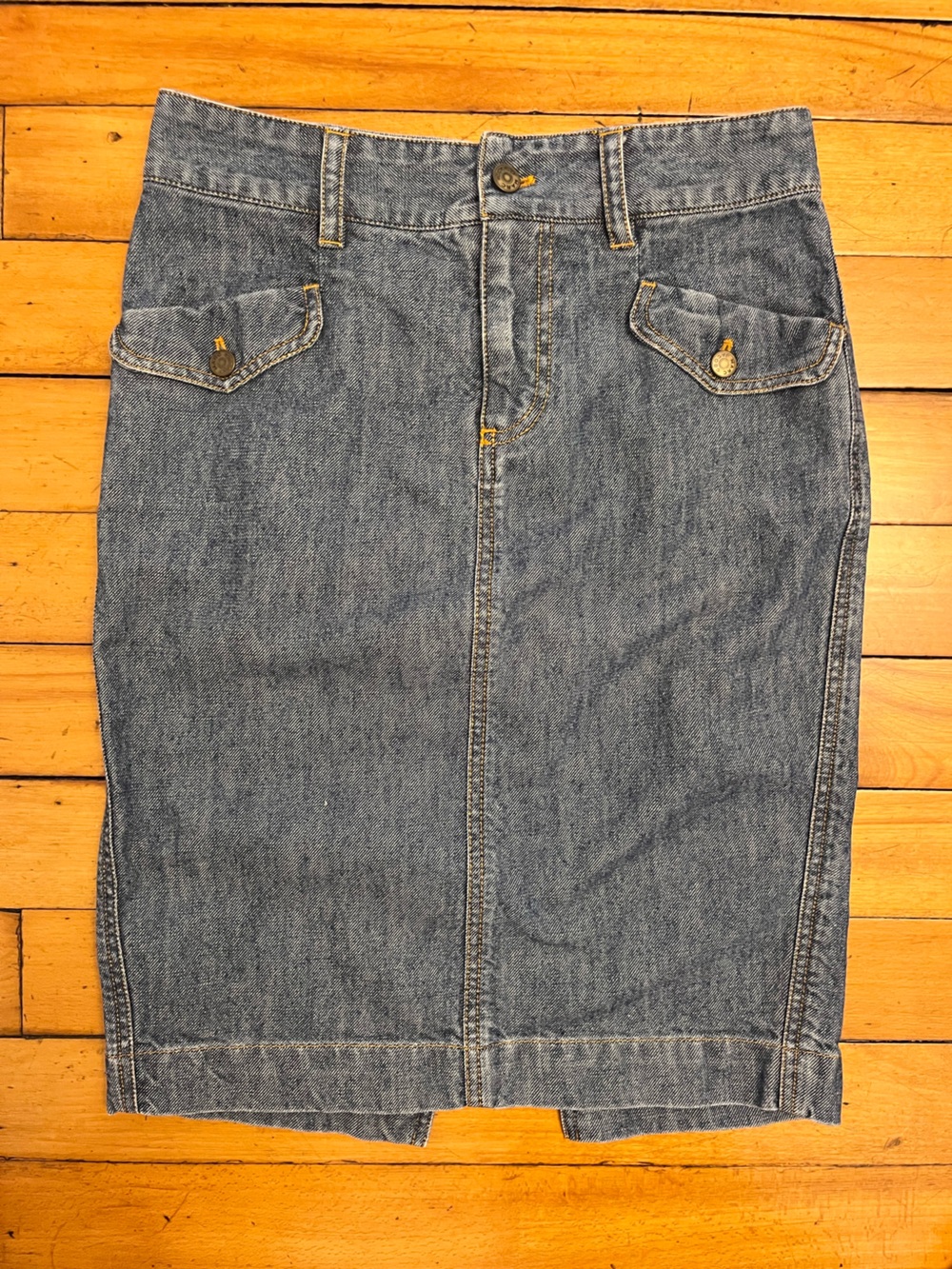 Marc Jacobs Medium Wash Denim Knee Length Skirt, Size 4